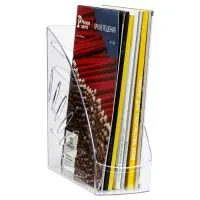 Лоток для бумаг Стамм &laquo;Лидер&raquo;, А4, вертикальный, 1 отделение, прозрачный, ширина 110 мм