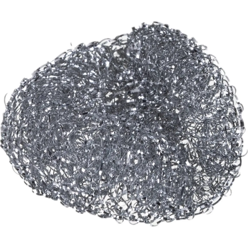 Губка-мочалка металлическая для мытья посуды 80x80x25мм 12г 5шт/уп