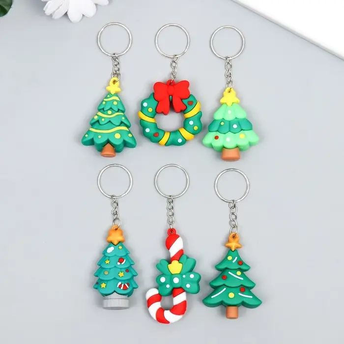 Брелок резина Брелок резина "Новогодняя ёлочка" МИКС 2,2х4х6 см