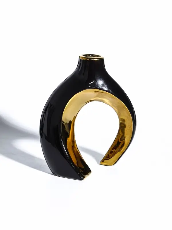 Ваза керамика настольная Ваза керамика настольная "Лари" (набор 2 шт) 22х20 d-4 см, чёрный