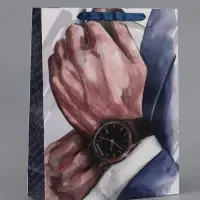 Пакет подарочный вертикальный &laquo;Бизнесмен&raquo;, 18&times;23&times;10 см