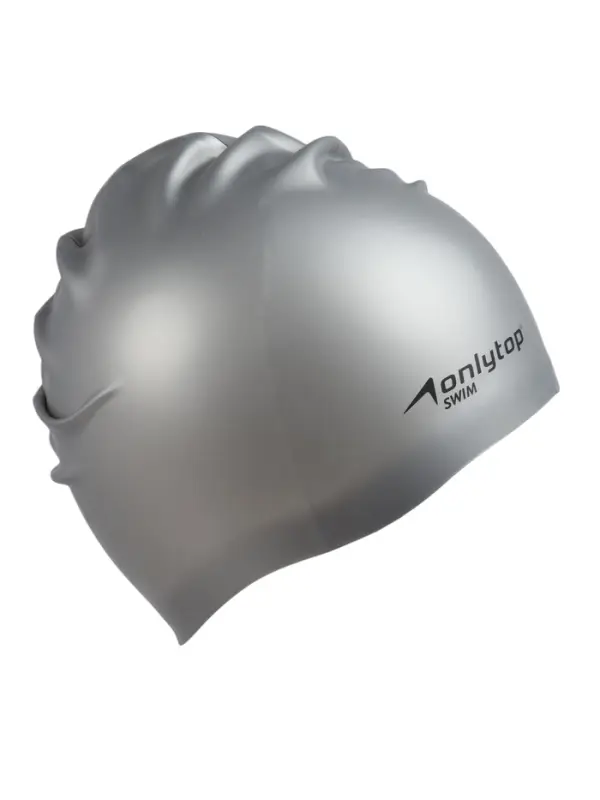 Шапочка для плавания взрослая ONLYTOP, силиконовая, 56 г, обхват 54-60 см, серая
