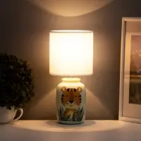 Лампа настольная RISALUX &laquo;Тигрик&raquo;, Е14, 40 Вт, зелёная, 13&times;13&times;27 см