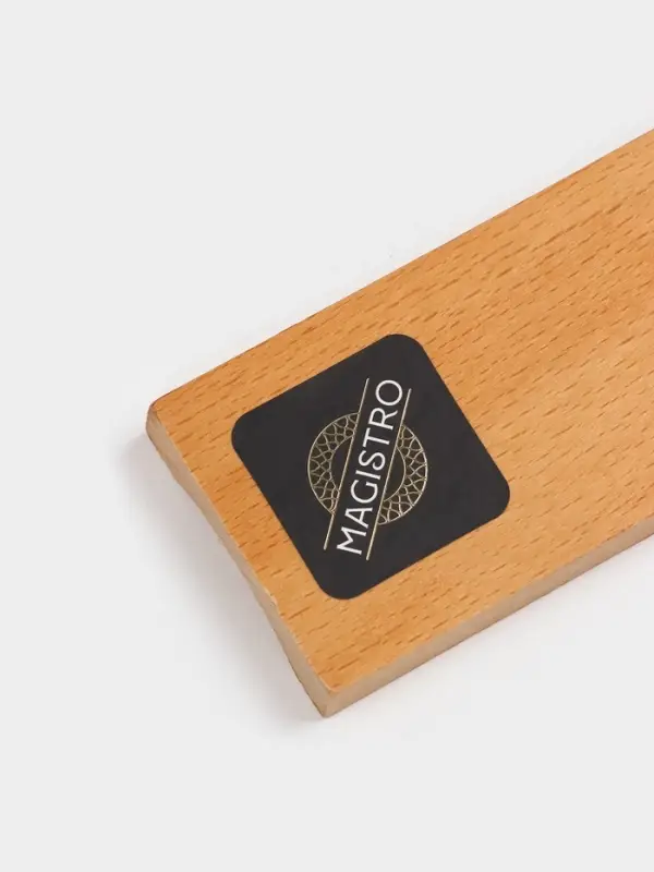 Скалка Magistro, 46&times;6&times;5 см, раб. часть 24.8 см, мрамор, ручки из бука, белая