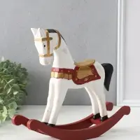Фигура дерево «Лошадка-качалка», белая с золотым седлом, 26×6.5×22.5 см Фигура дерево «Лошадка-качалка», белая с золотым седлом, 26×6.5×22.5 см