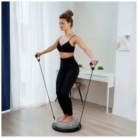 Полусфера BOSU гимнастическая ONLYTOP, массажная, с насосом, 46&times;20 см, серая