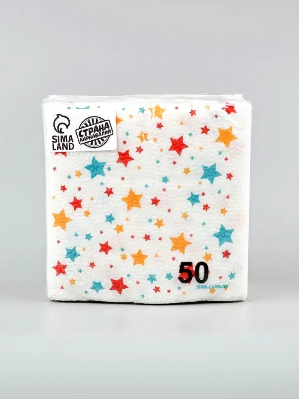 Салфетки бумажные однослойные «Звезды», 24×24 см, 50 шт. Салфетки бумажные однослойные «Звезды», 24×24 см, 50 шт.