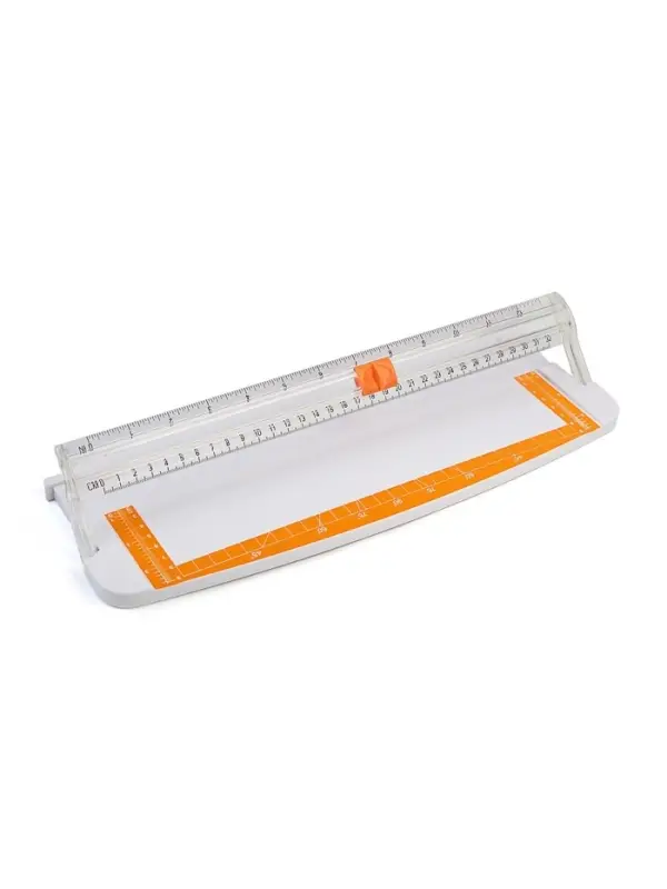 Роликовый резак для бумаги А4, до 3 листов, безопасное лезвие, длина реза 320 мм, в пакете, МИКС