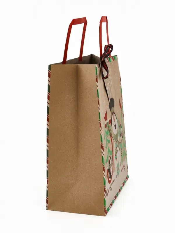 Пакеты подарочные, крафт, набор 3 шт. &laquo;Новогодний&raquo; 26&times;30&times;9 см