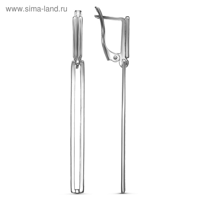 Серьги «Минимал» прямоугольник, посеребрение с оксидированием Серьги «Минимал» прямоугольник, посеребрение с оксидированием