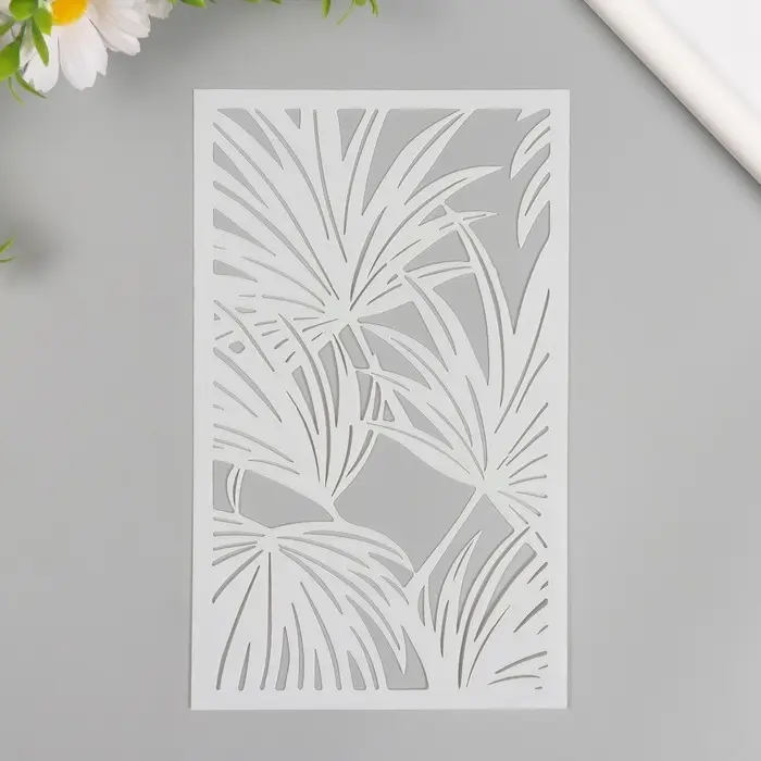 Трафарет фоновый пластик "Папоротник" 12х20 см