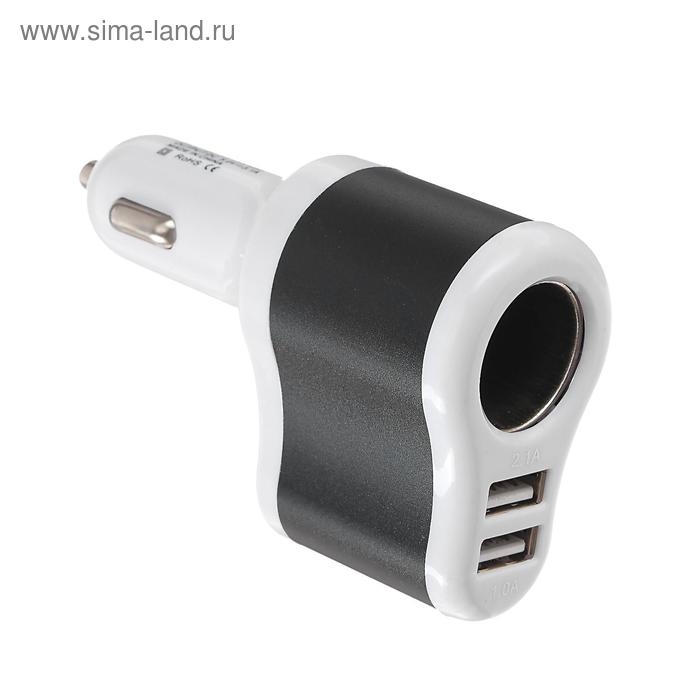 Разветвитель прикуривателя TORSO, USB 1 А / 2.1 А, 60 Вт, 12/24 В, микс Разветвитель прикуривателя TORSO, USB 1 А / 2.1 А, 60 Вт, 12/24 В, микс