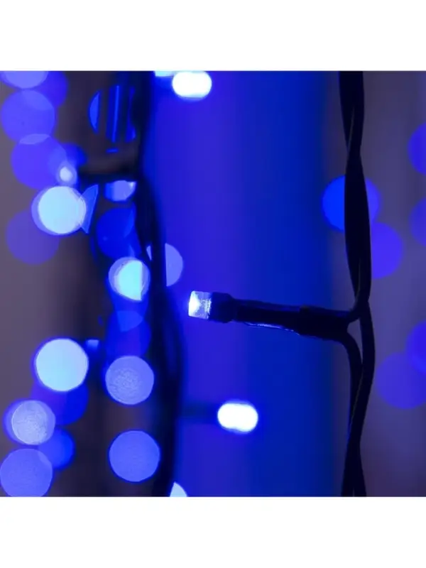 Гирлянда &laquo;Занавес&raquo; 2&times;3 м, IP44, УМС, тёмная нить, 760 LED, свечение синее, 220 В