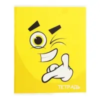 Тетрадь 96 листов в клетку Calligrata &laquo;Смайлики&raquo;, обложка мелованный картон, блок офсет, МИКС