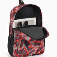 Рюкзак школьный на молнии, с карманами, с принтом, 30&times;13&times;42 см, чёрный