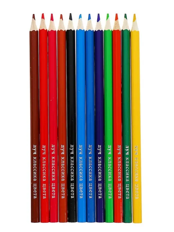 Карандаши цветные 12 цветов &laquo;Классика&raquo;, шестигранные