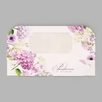 Коробка складная с окном,"Цветы",  25 х 15 х 7 см