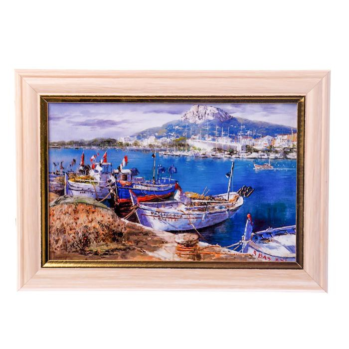 Ключница Ключница "Белые лодочки" 15х21 см молочный дуб