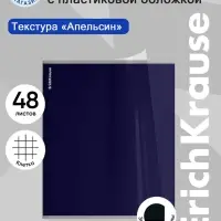 Тетрадь 48 листов в клетку ErichKrause CoverPrо fizzy, Stormy, с пластиковой обложкой, на скобе, индиго