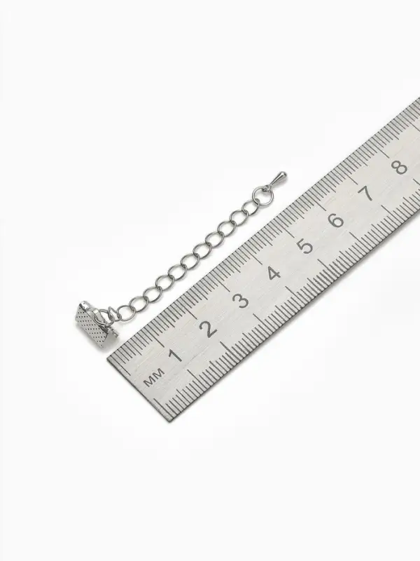 Зажим для ленты (пара) QF, 10 мм, металл, с цепочкой удлинителем, цвет серебро