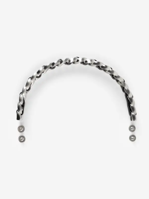 Ручка для сумки, металлическая, с винтами для крепления, 12.8&times;6.5 см, цвет серебряный, чёрный