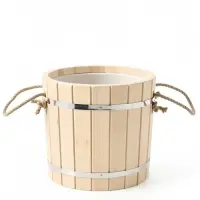 Ведро-запарник для бани и сауны, 15 л, деревянное, пластмассовая вставка
