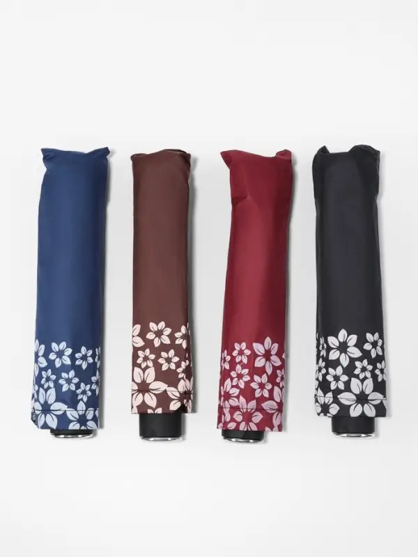 Зонт механический &laquo;Цветочный край&raquo;, 10 спиц, 4 сложения, R=51/60 см, d=102 см, МИКС