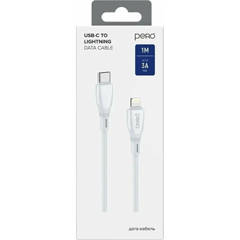 Кабель PERO DC11 PD Type-C to Lightning, 27W, 1m, White