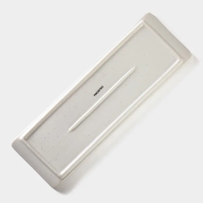 Блюдо фарфоровое для подачи Magistro Slate, 30×10 см, цвет белый Блюдо фарфоровое для подачи Magistro Slate, 30×10 см, цвет белый