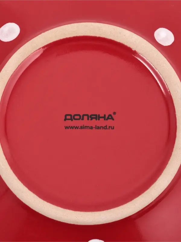 Тарелка глубокая Доляна &laquo;Красный горох&raquo;, 700 мл, d=18 см, керамика, красная