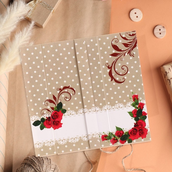 Конверт деревянный резной Конверт деревянный резной "С Днём Рождения!" розы, золотой бант