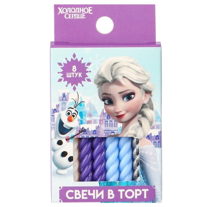 Набор свечей для торта Набор свечей для торта "С Днем Рождения", 8 штук, Холодное сердце