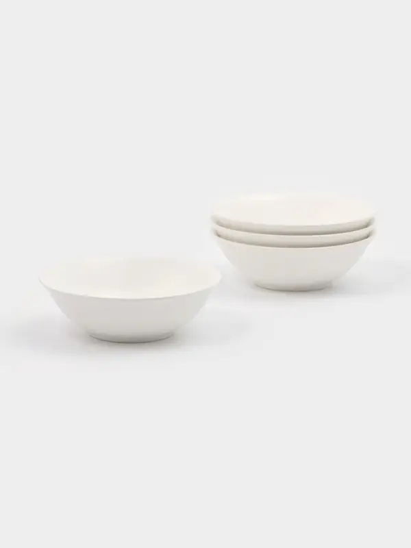 Тарелки глубокие Доляна White Label, набор 4 шт., 15&times;5 см, фарфор, белые
