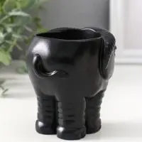 Подставка для мелочей «Слон», 8×9.5×8.5 см, чёрная