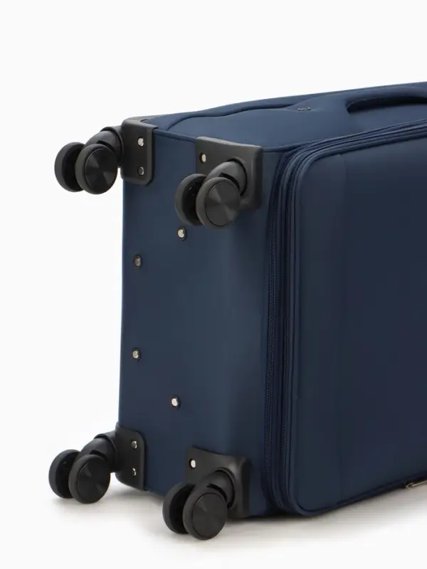 Чемодан на колёсах TEXTURA, кодовый замок, с увеличением, 42&times;26&times;68 см, 24", синий