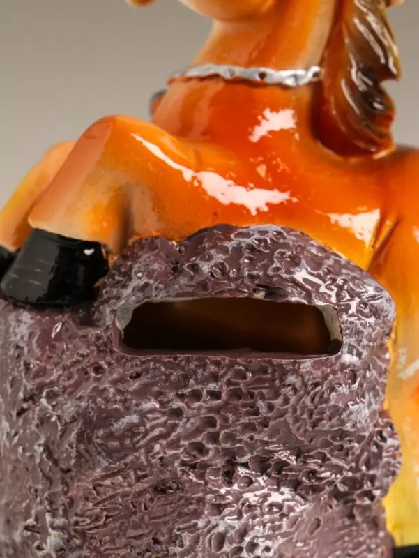 Копилка полистоун Копилка полистоун "Коняшка на камешке с цветком" 10х6х12,5 см