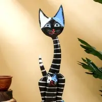 Сувенир "Кошка с котёнком" дерево 9х5х30 см
