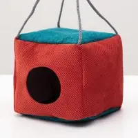 Подвесной дом для грызунов &laquo;Куб&raquo;, 12&times;12&times;12 см, мебельная ткань, флис, цвет МИКС