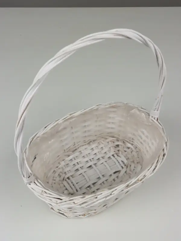 Корзина плетеная (ива), D30х20 H11 HH34 B24х16, 1 шт., белый