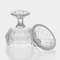 Сахарница, h=16.5 см, на ножке, стекло