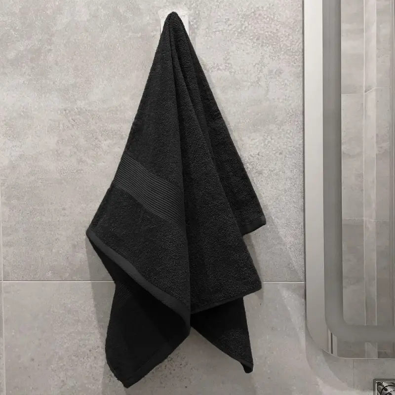 Полотенце махровое «Тиффани», большое, черное Полотенце махровое «Тиффани», большое, черное