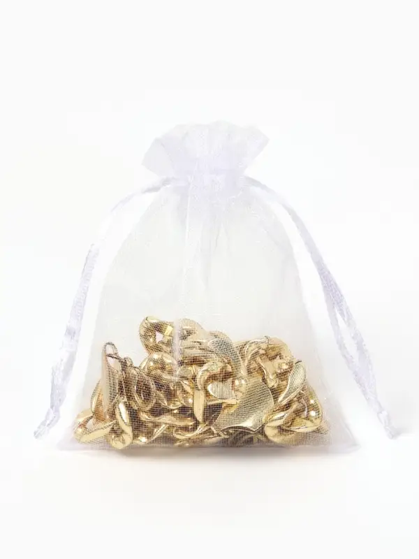 Мешочек подарочный набор 20 шт, 7*9см, органза, цвет белый Мешочек подарочный набор 20 шт, 7*9см, органза, цвет белый