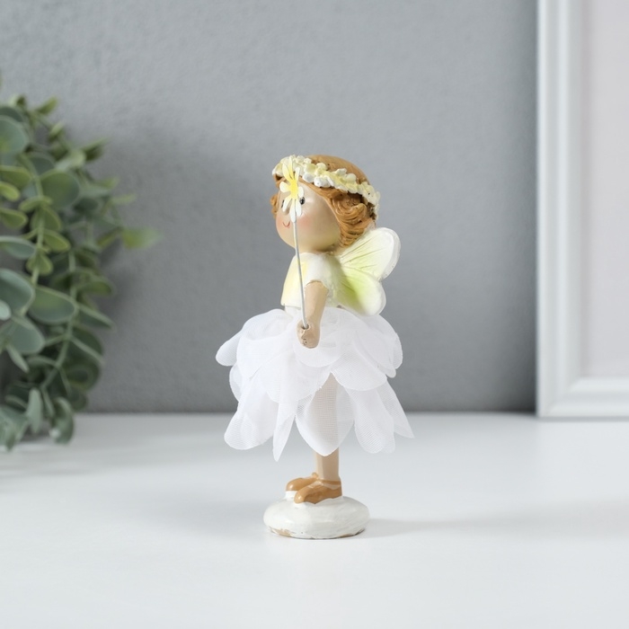Сувенир полистоун  Сувенир полистоун "Малышка фея в цветочном платье с цветочком" МИКС 8х8х13 см