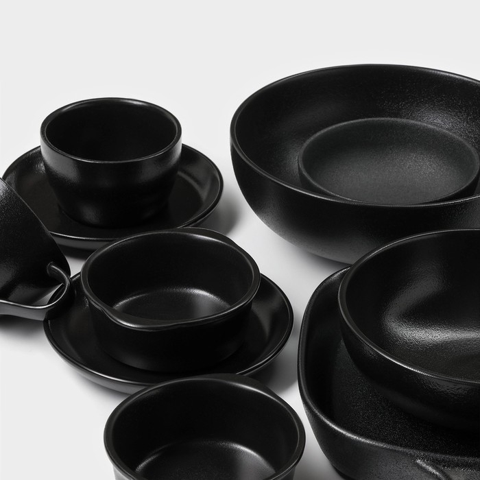 Набор салатников керамических Magistro Carbon, 3 предмета: d=11/16/19,5 см, 250/650/1,2 л Набор салатников керамических Magistro Carbon, 3 предмета: d=11/16/19,5 см, 250/650/1,2 л