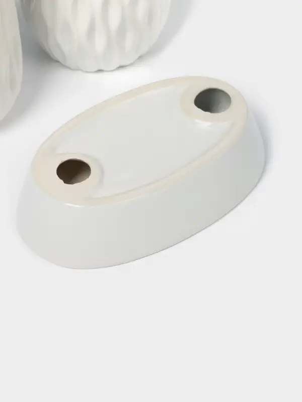 Набор аксессуаров для ванной комнаты Доляна &laquo;Течение&raquo;, 4 предмета, дозатор 350 мл, мыльница, два стакана 300 мл, белый