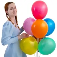 Воздушные шары латексные 14", металл, 100 шт., МИКС