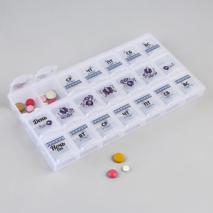 Таблетница - органайзер Таблетница - органайзер "Гжель" 21 секция