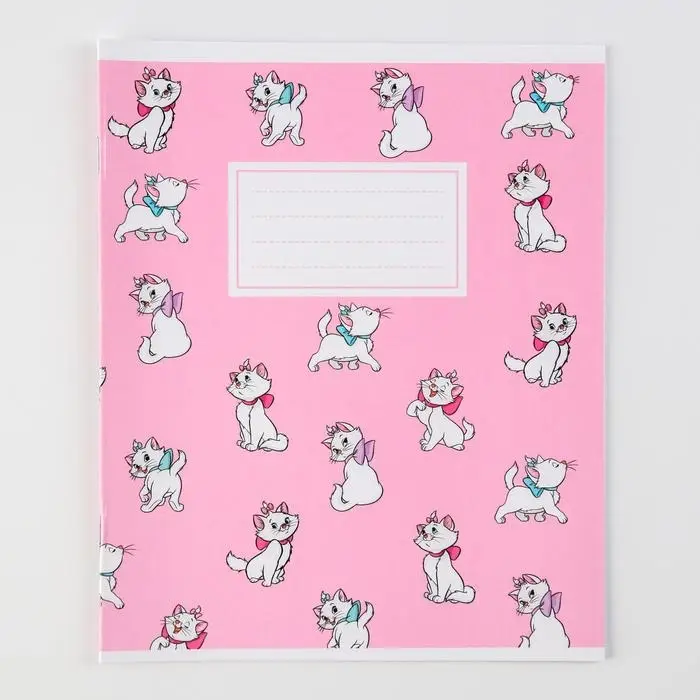 Тетрадь в линейку 12 листов, 5 видов МИКС, обложка мелованный картон, &laquo;Коты аристократы&raquo;