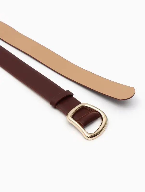 Ремень женский, затяжка, без винта, 4&times;110 см, пряжка золотистая, коричневый