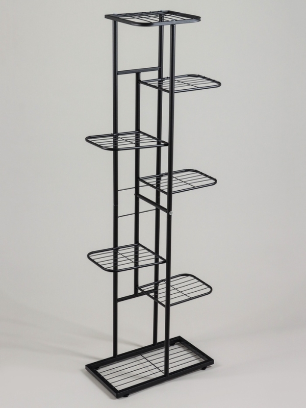 Подставка для цветов Greengo, 7 полок, 43 × 22 × 126 см, напольная, металл, чёрная Подставка для цветов Greengo, 7 полок, 43 × 22 × 126 см, напольная, металл, чёрная